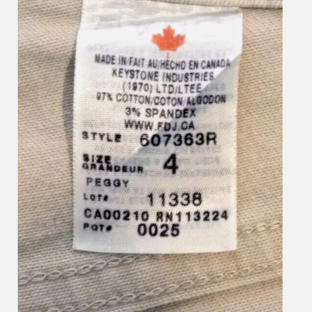 FDJ French Dressing Jeans Pedal Pusher Capri Sz 4 High Rise Khaki / Beige EUC - Picture 10 of 13